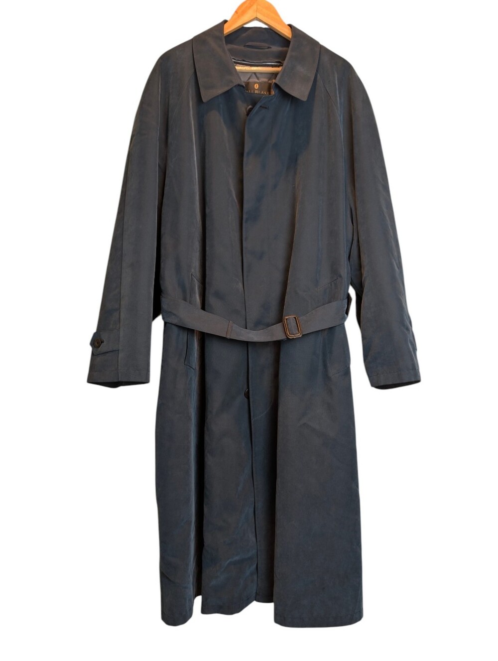 Vintage Bill Blass Black Label Men's Belted Trenchcoat, Blue, Size 44R